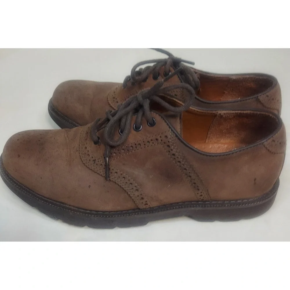 Rockport Saddle Shoes Leather Oxfords Brogue Dress Casual Brown Size‎ 8M